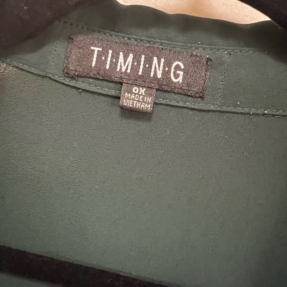 Timing Dark Green Women's Blouse - Picture 2 of 4